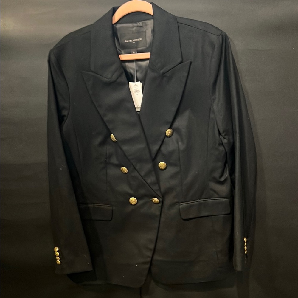 Women's Navy Blue Blazer with Gold Buttons